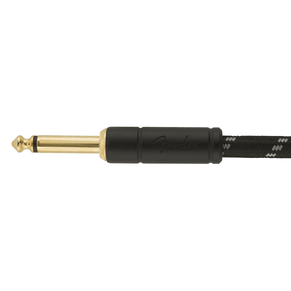 Fender Deluxe Series Straight to Straight Instrument Cable - Black Tweed - 15 ft.