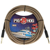 Pig Hog PCH20TBR Straight to Straight Vintage Woven Instrument Cable - Tuscan Brown - 20 ft.