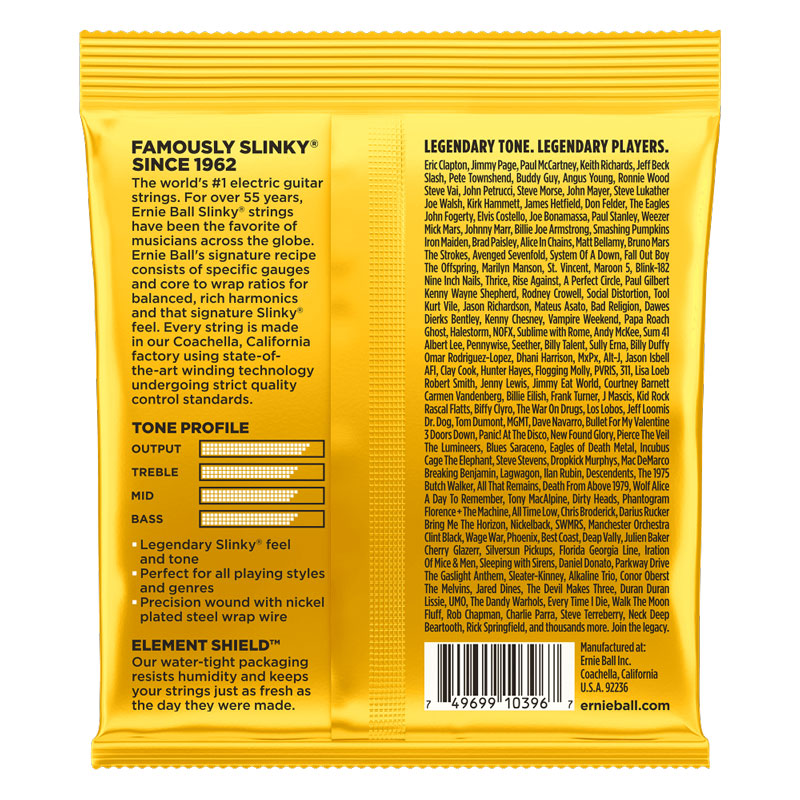 Ernie Ball Skinny Top Beefy Bottom Slinky Nickel Wound Electric Guitar Strings, 10-54 - Bananas at Large®