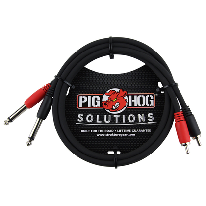 Pig Hog PD-R1403 Solutions 3ft RCA-1/4 in. Dual Cable - Bananas at Large