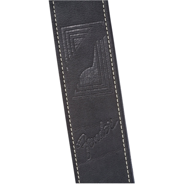 Fender Monogram 2 in. Leather Strap - Black