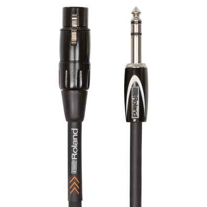 Roland RCC-15-TRXF Black Series 1/4-inch TRS Male to XLR Female 15ft Interconnect Cable - Bananas at Large