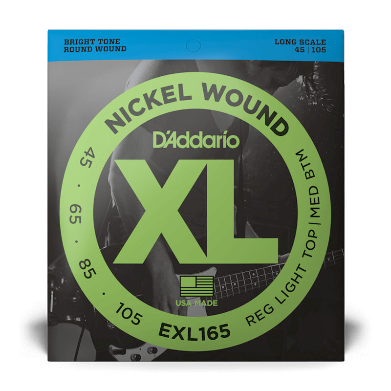 D'Addario EXL165 45-105 Custom Light/Long Scale Set Nickel Wound Electric Bass Strings - Bananas at Large®