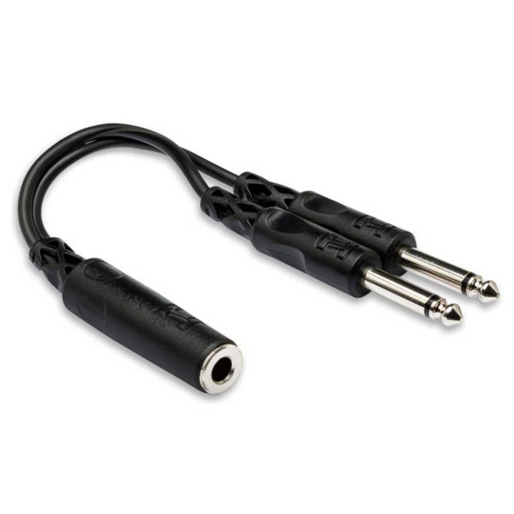 Hosa - YPP-106 - Y Cable - 1/4 in TS Female to Dual 1/4 in TS Male