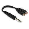 Hosa - YPR-103 - Y Cable - 1/4 in TS Male to Dual RCA Female