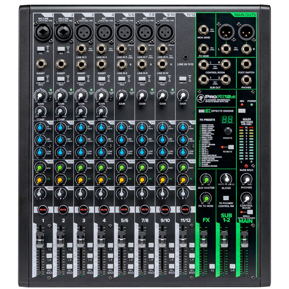 Mackie ProFX12v3 12 Channel Professional Effects Mixer with USB