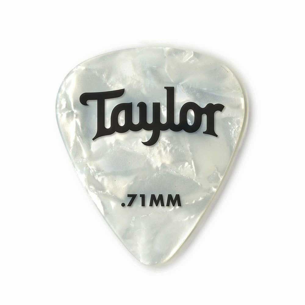 Taylor - 80713 - Celluloid Guitar Picks (12 Pack) - 351 Shape (0.71mm) - White Pearl