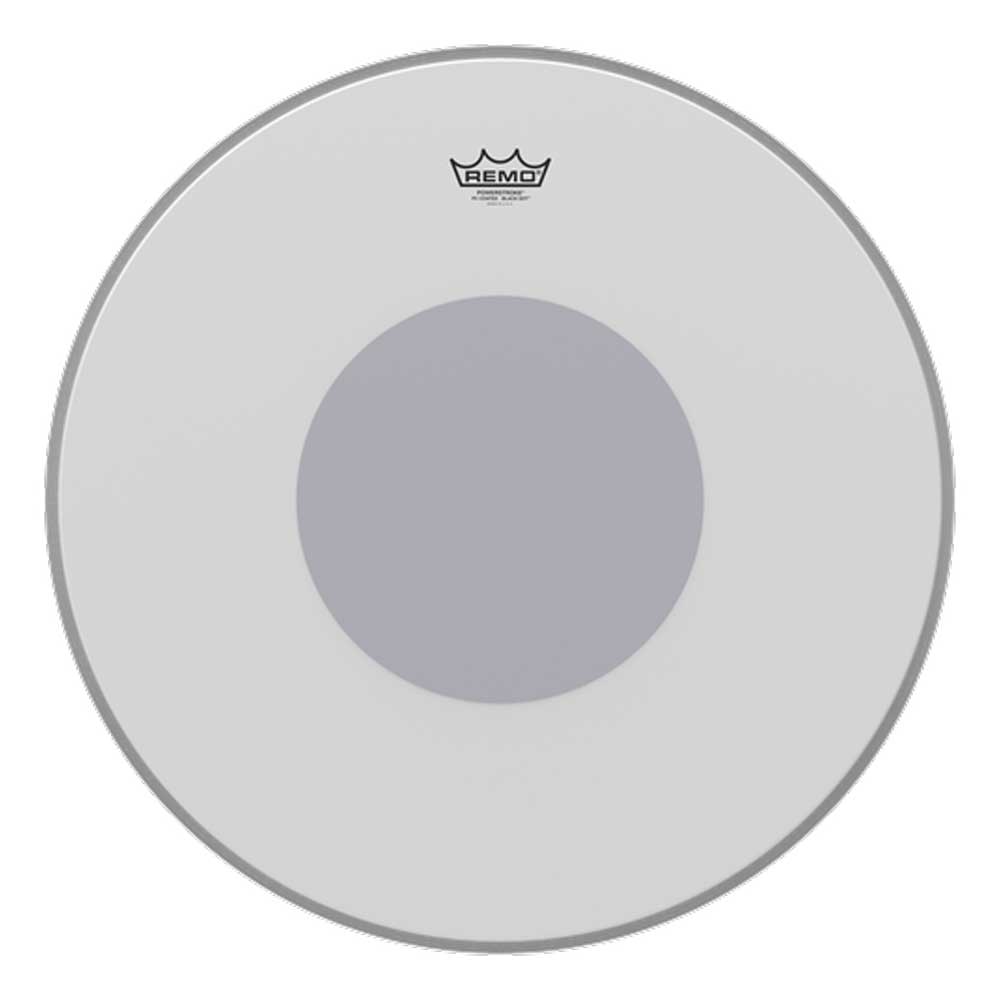 Remo P3-1122-10 Powerstroke P3 Coated Drumhead - Black Dot - 22 in. Bass Batter