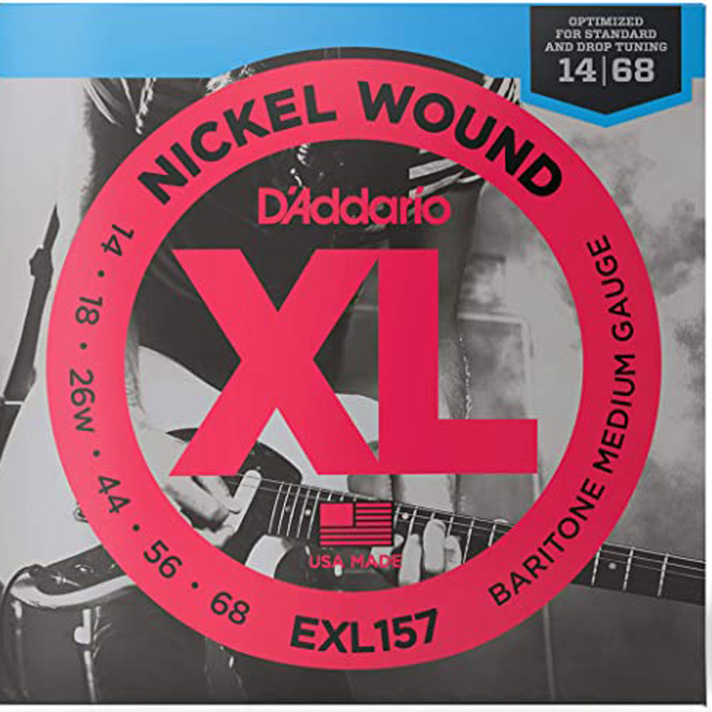 D'Addario - EXL157 - Electric Baritone Guitar String Set - Nickel Wound  Medium Strings 14-68