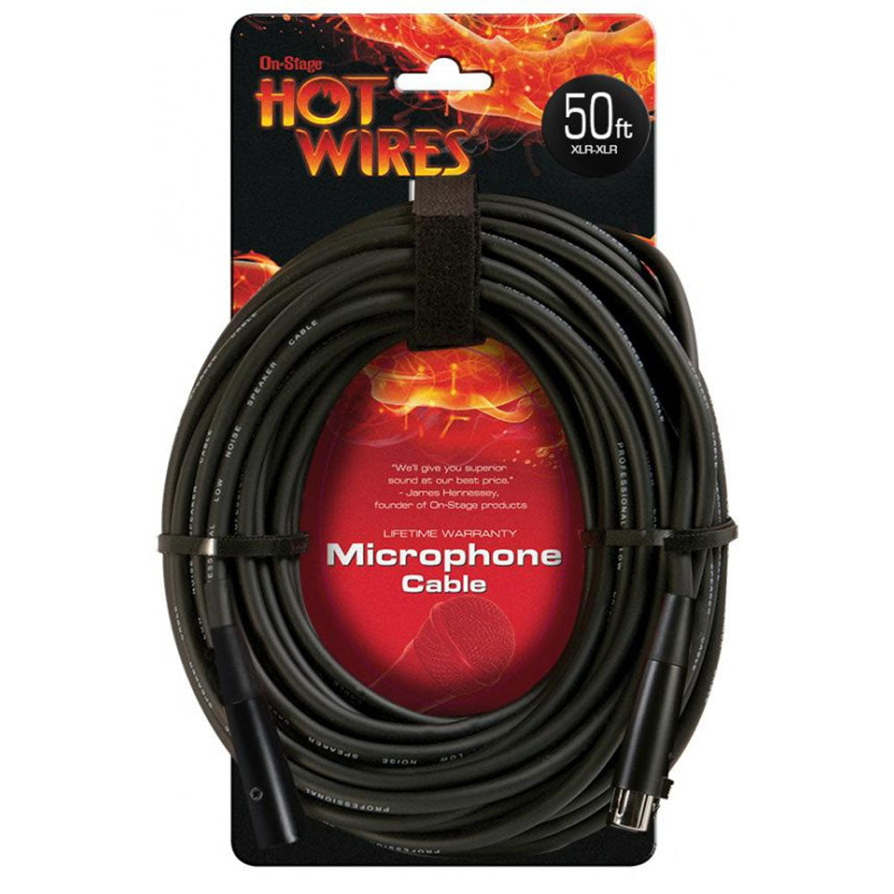 On-Stage MC12-50 Hot Wires Microphone XLR Cable - 50 ft.