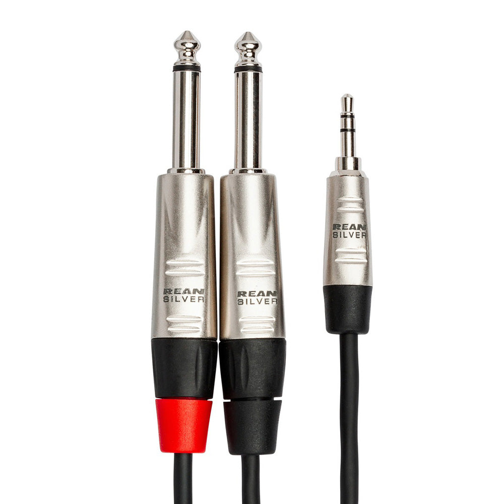 Hosa HMP-003Y Pro Stereo Breakout REAN 3.5mm TRS to Dual 1/4in TS - 3ft - Bananas at Large®