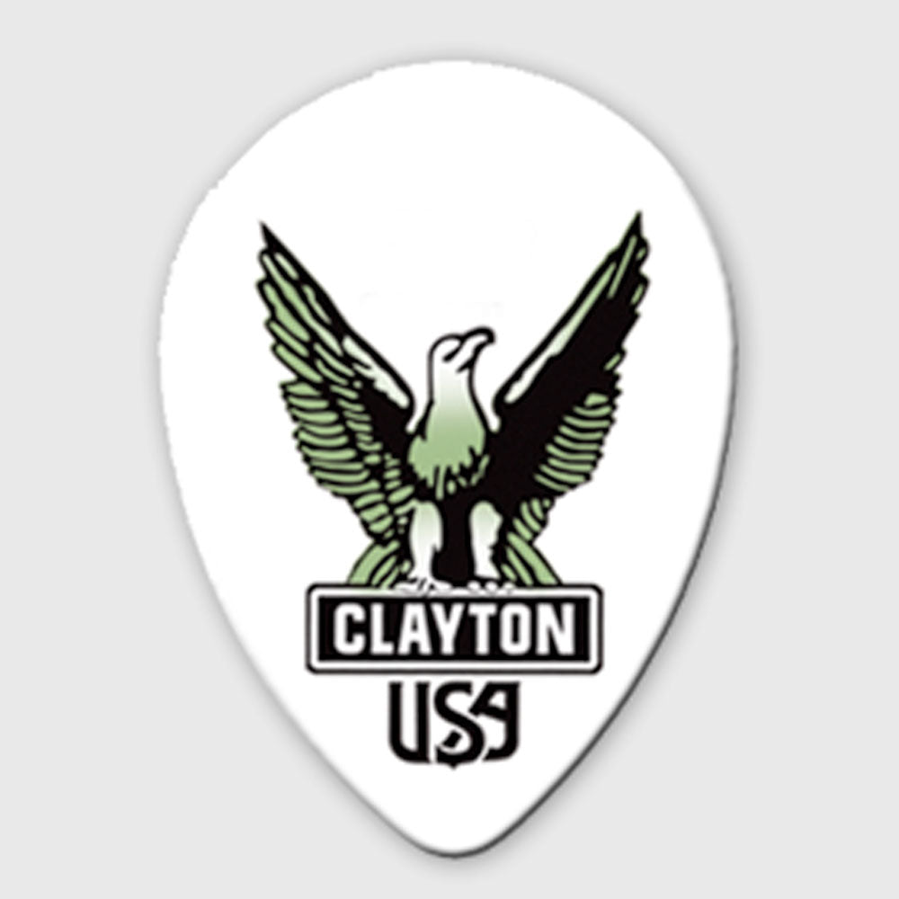 Clayton ST152/12 Acetal Guitar Picks (12 Pack) - Small Teardrop Shape (1.52mm) - White