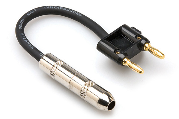 HOSA BNP-116BK 6 in. Speaker Adapter with 1/4 in. TS to Dual Banana - Black - Bananas at Large®