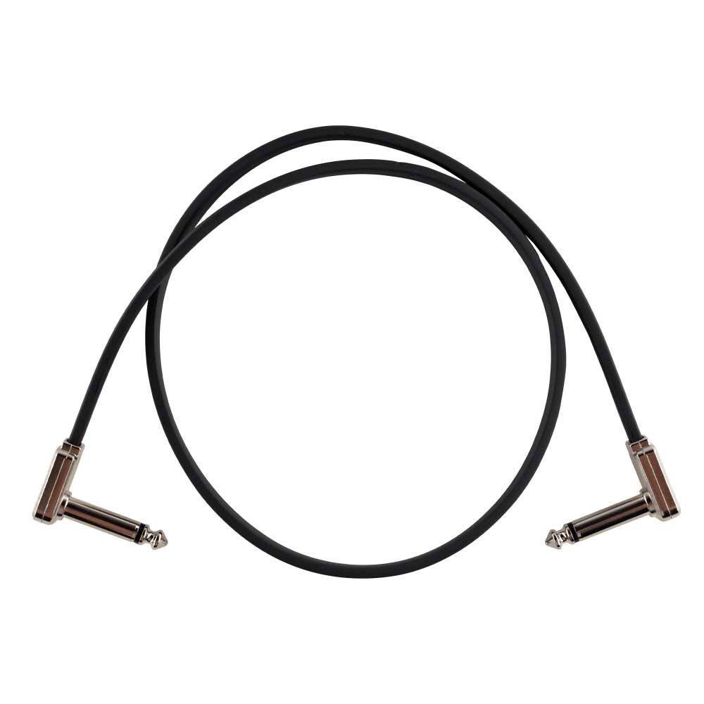 Ernie Ball P06228 Single Flat Ribbon Angle to Angle Patch Cable - Black - 2 ft. - Bananas at Large®