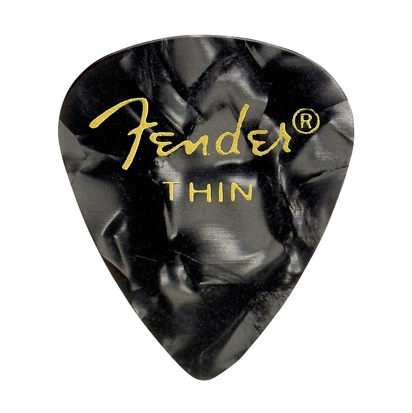 Fender 351 Shape Premium Thin Picks - Black Moto - 12 Count Pack