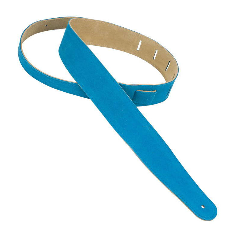 Henry Heller HBS25-TRQ Capri Suede 2.5 in. Guitar Strap with Nubuck Backing - Turquoise - Bananas at Large®