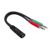 Hosa YMM-107 Headset Mic Breakout Cable - 3.5mm TRRS Female to Dual 3.5 mm TRS Male