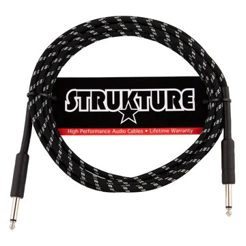 Strukture SC10BS Straight to Straight Instrument Cable - Vintage Black/Silver - 10 ft.