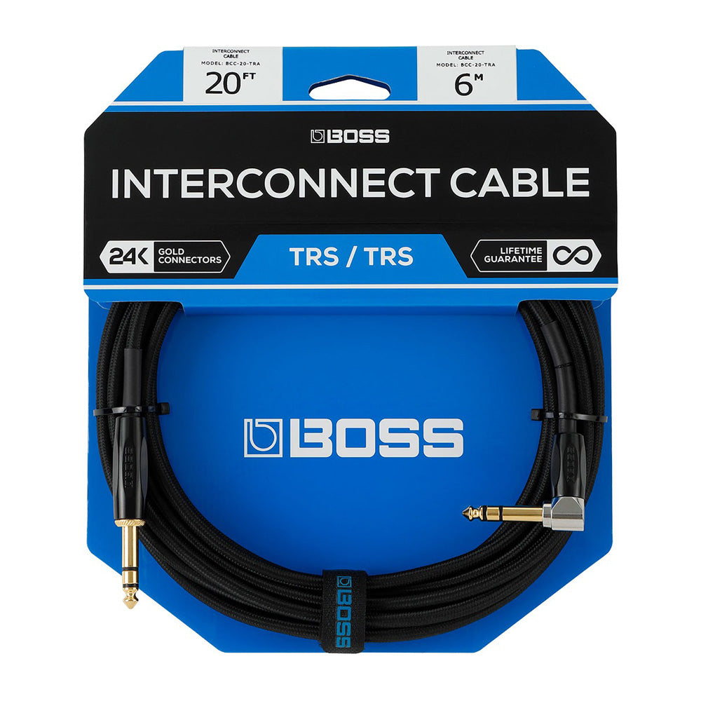 BOSS BCC-20-TRA 6m Premium TRS Interconnect Cable - 20 ft.
