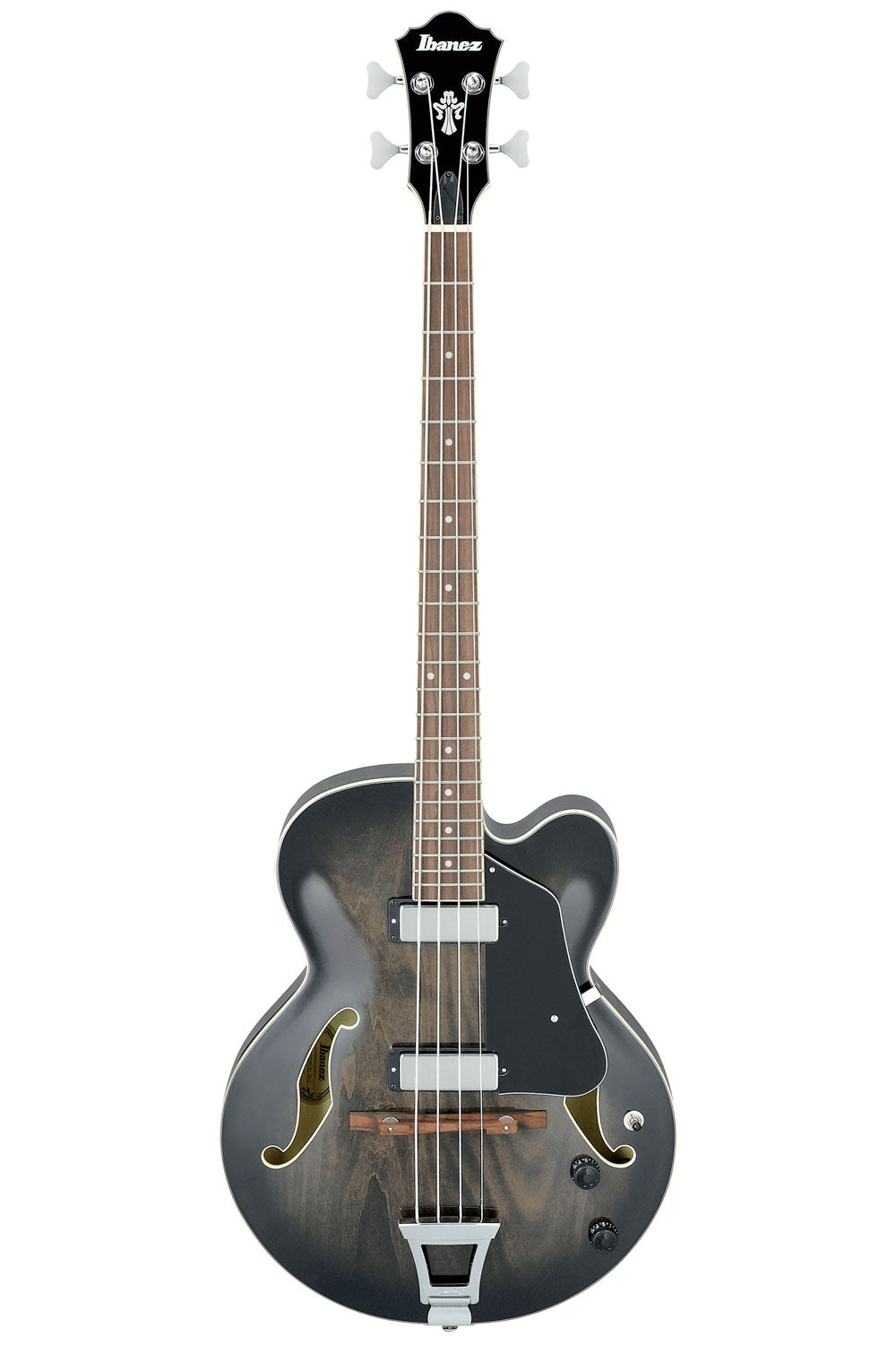 Ibanez AFB Artcore Hollow Body Electric Bass with Wooden Bridge - Transparent Black Sunburst