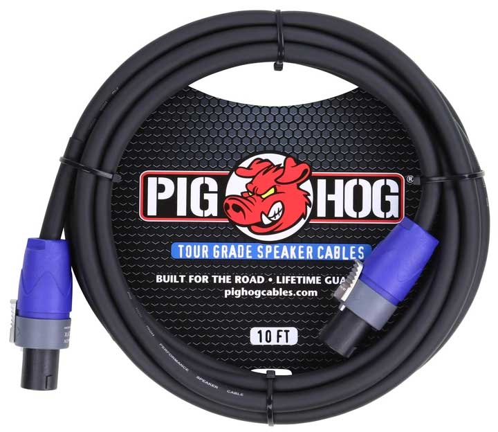 Pig Hog Speaker Cable, Speakon to Speakon - 10 ft.