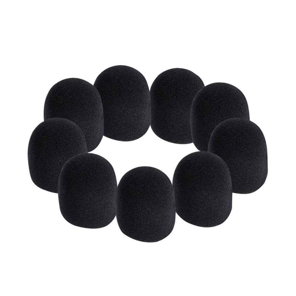 On-Stage ASWS58B9 Black Windscreen (9-Pack)