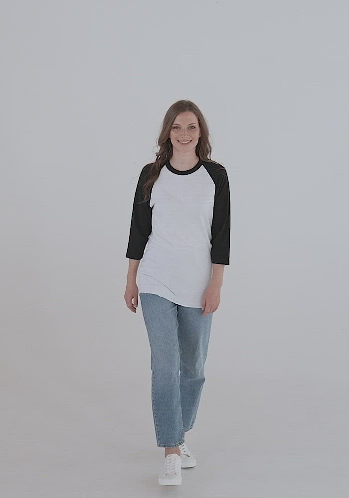 Load video: Unisex ¾ Sleeve Raglan Shirt  Tultex 245.mp4