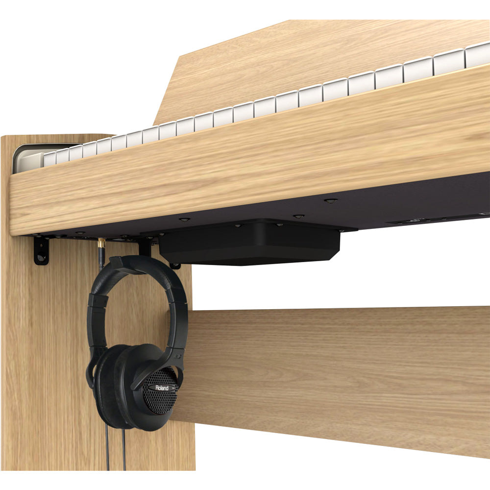 Roland F-701 Digital Upright Piano with Stand and Bench - Light Oak - Bananas at Large®