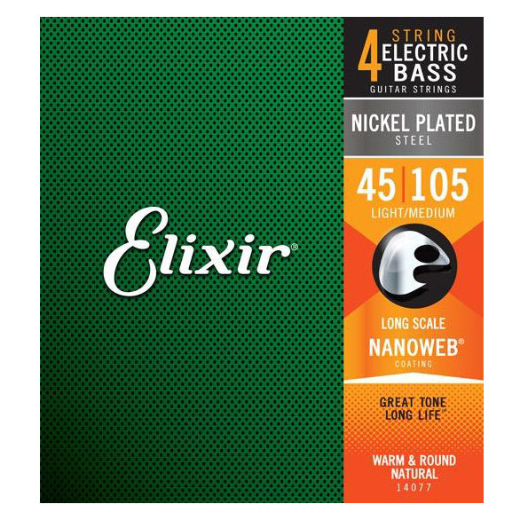 Elixir Electric Bass 5-String Light Long Scale Nickel Plated Steel with NANOWEB Coating
