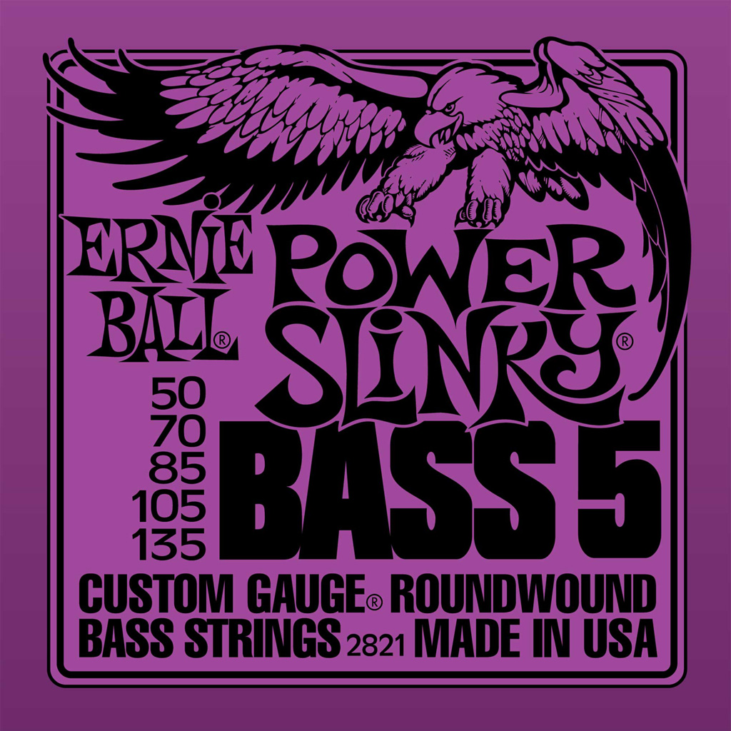Ernie Ball P02821 Power Slinky 5-String Bass Nickel Wound Set - Bananas At Large®