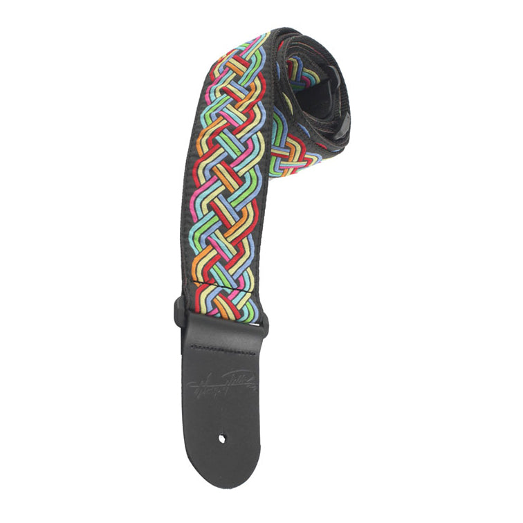 Henry Heller 2in Deluxe Jacquard Guitar Strap, Crazy Eights Rainbow Swirl