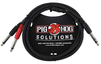 Pig Hog TRS(M)-Dual 1/4 Insert Cable - 3 ft.