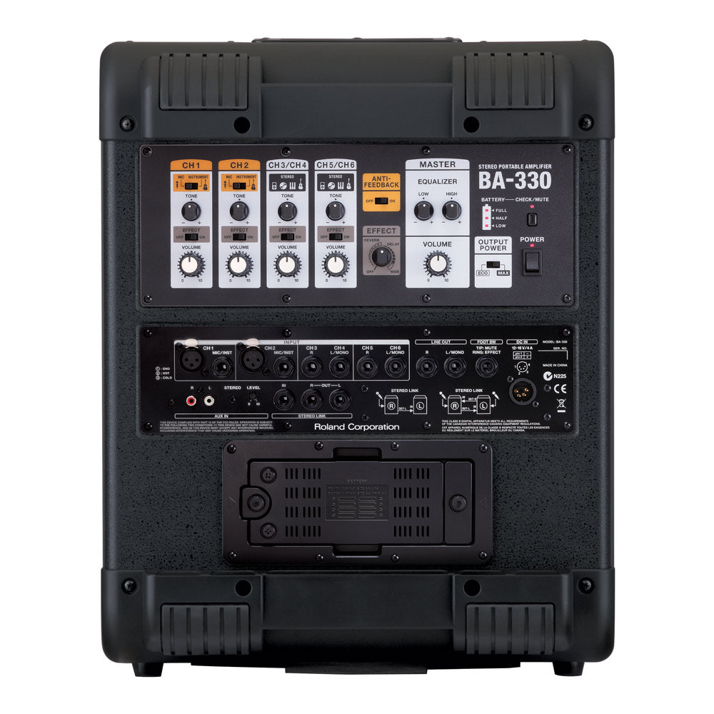 Roland BA-330 ステレオポータブルアンプ Roland BA-330 6.5 in. Portable Stereo Battery-Powered Sound System