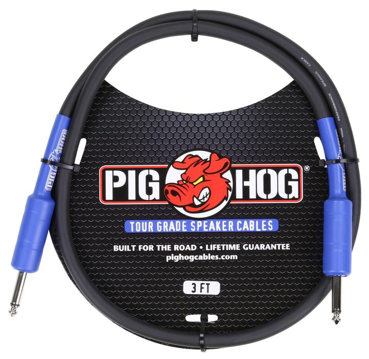 Pig Hog 9.2mm Speaker Cable, 1/4 in. to 1/4 in. - 3 ft. - Bananas at Large®