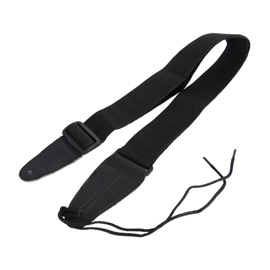 On-Stage GSA10BK Leather Ends 2 in. Guitar Strap - Black - Bananas at Large®
