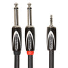 Roland 15 ft./4.5 m RCC Black Series 3.5mm TRS Male to Dual 1/4-inch TS Male