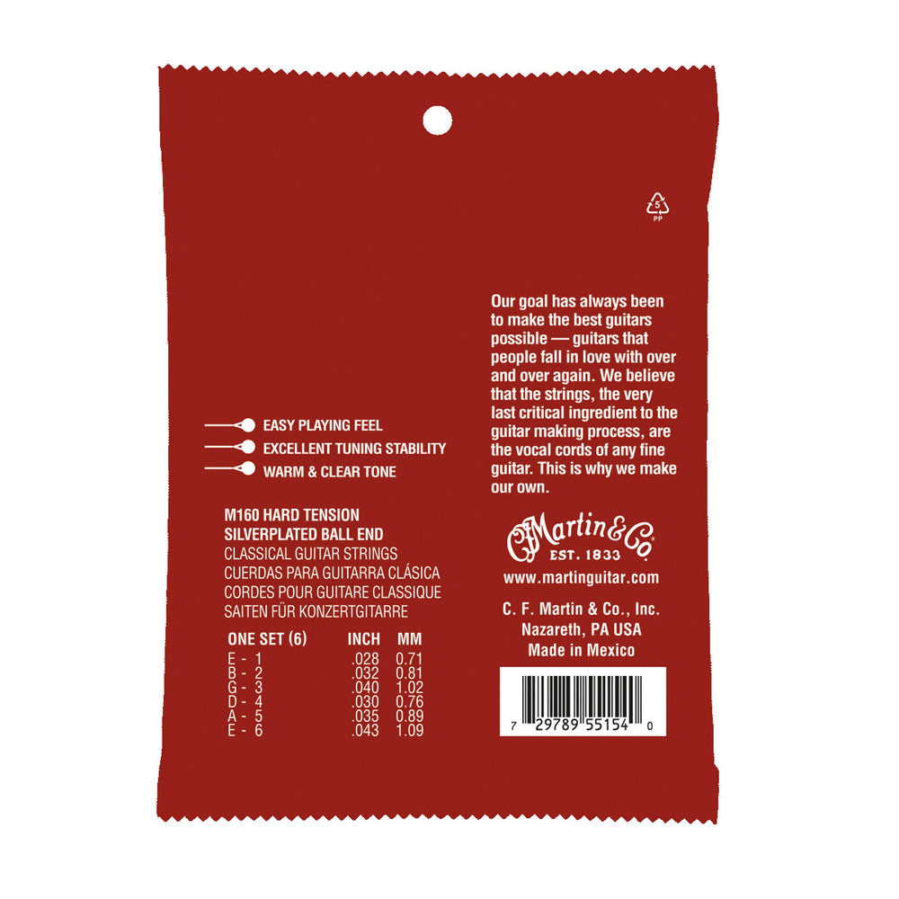 Martin Silverplated Ball End Classical Strings - Hard Tension