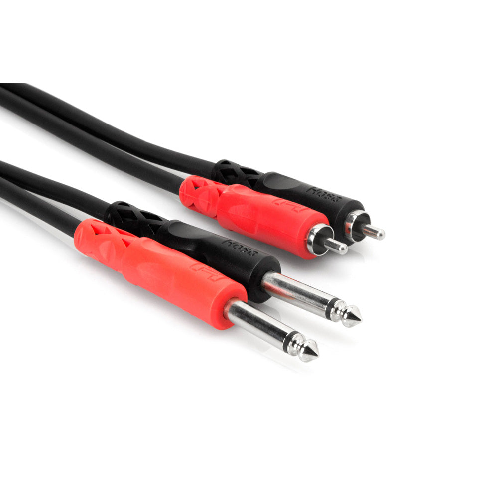 Hosa CPR-203 Stereo Interconnect Cable, Dual 1/4in TS to Dual RCA - 10 ft.