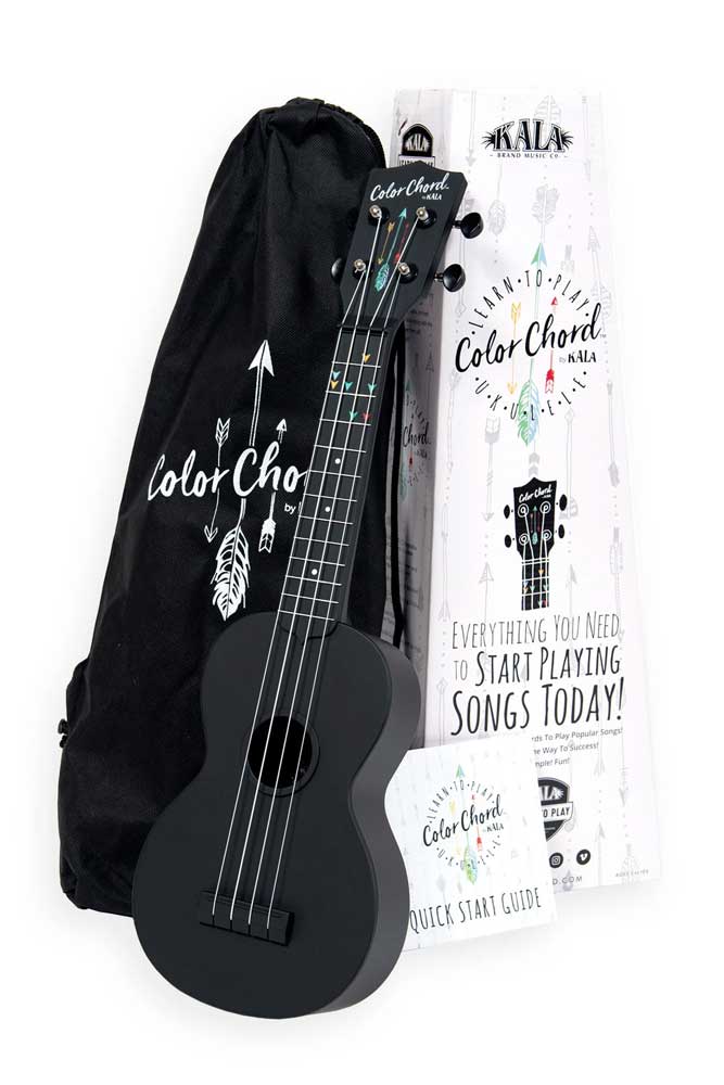 Kala Waterman Color Chord Ukulele Starter Kit - Black