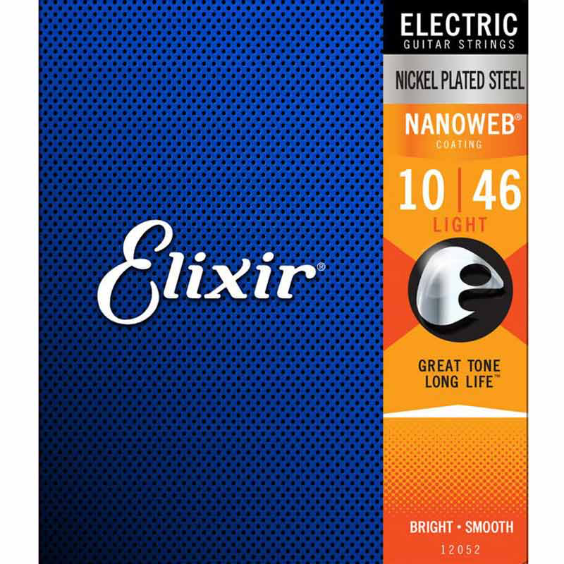 Elixir Nickel Plated Electric Guitar Steel Strings with Nanoweb Coating- Light 10-46