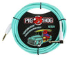 Pig Hog PCH10SGR Vintage Series Straight to Angle Instrument Cable - Seafoam Green - 10 ft.