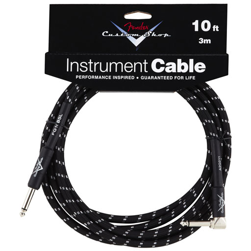 Fender Custom Shop Performance Series 10ft Cable Angled - Black Tweed - Bananas At Large®