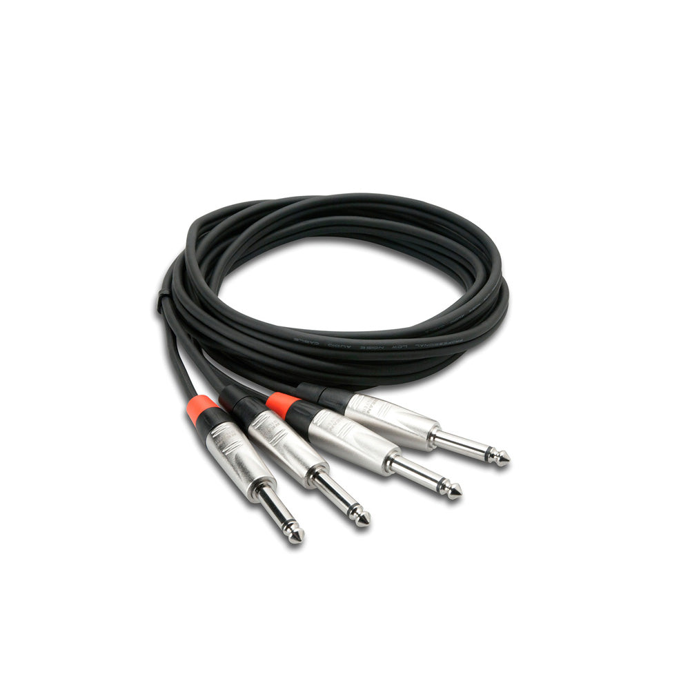 HOSA HPP-010X2 Pro Stereo Interconnect Cable, 1/4 in. to 1/4 in. - 10 ft.