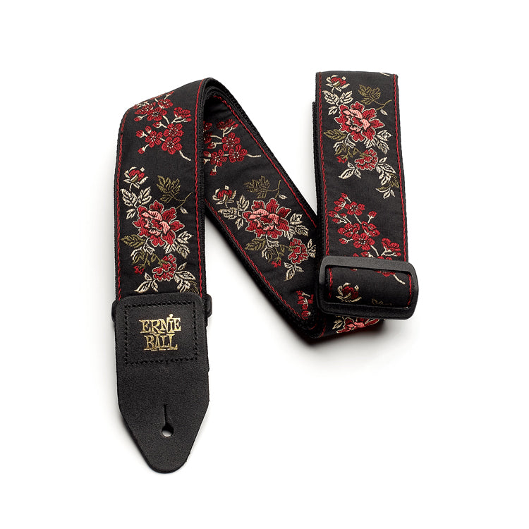 Ernie Ball P04142 Jacquard Design Polypro 2 in. Guitar Strap - Red Rose - Bananas at Large®