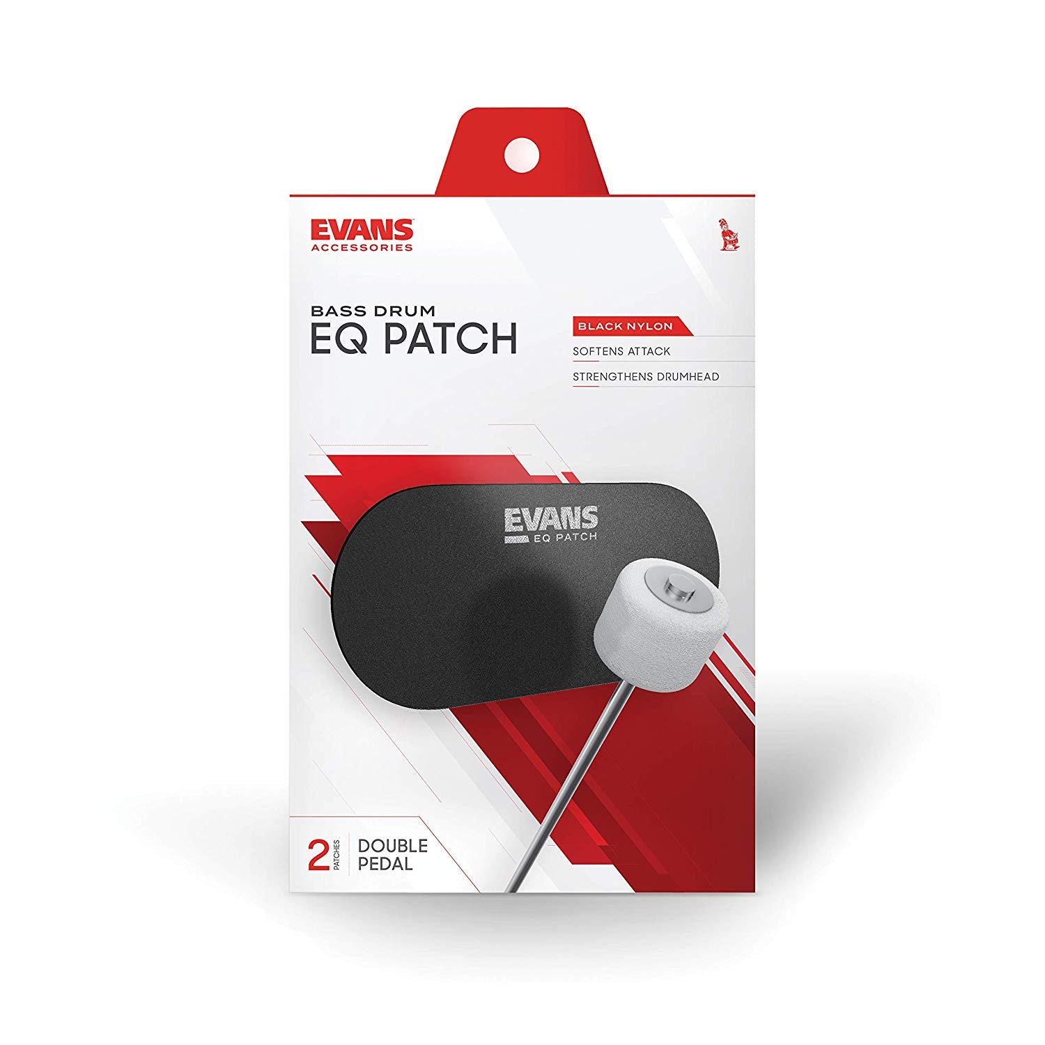 Evans EQ Double Pedal Patch, Black Nylon