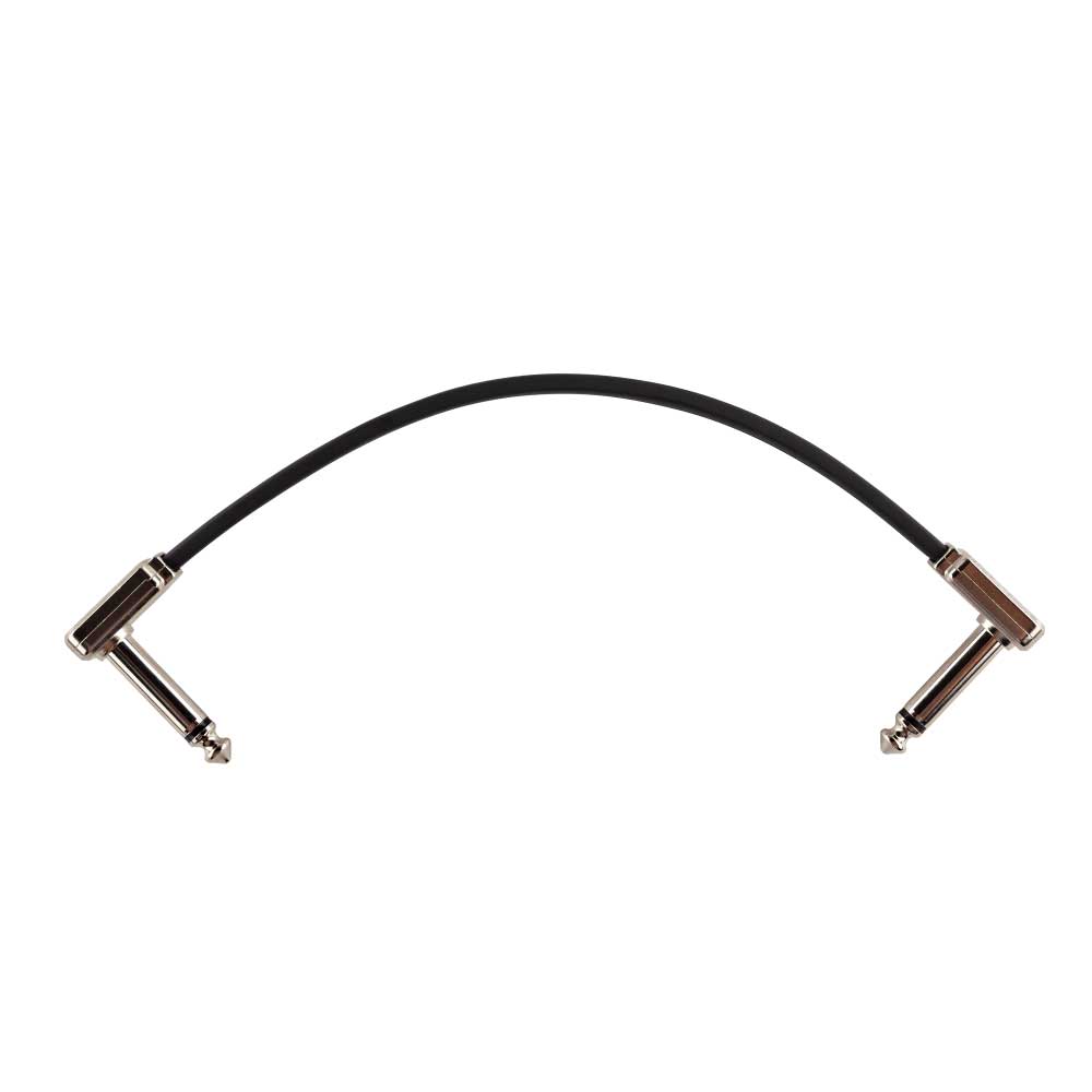 Ernie Ball P06226 Single Flat Ribbon Angle to Angle Patch Cable - Black - 6 in. - Bananas at Large®