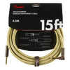 Fender Deluxe Series Straight to Angle Instrument Cable - Tweed - 15 ft.