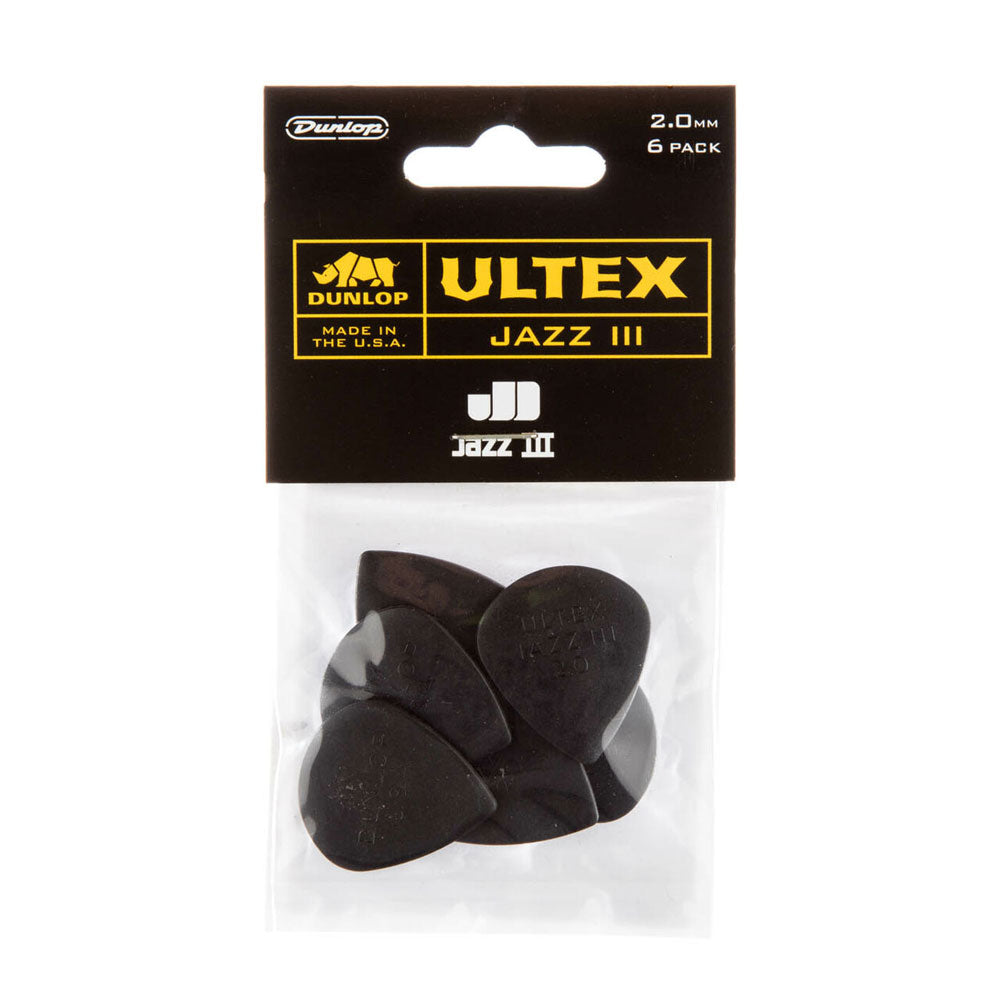 Dunlop 427P2.0 Ultex® Guitar Picks - Jazz III (2.0mm) (6 Pack) - Bananas at Large®