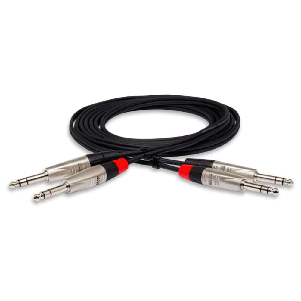 Hosa HSS-005X2 Pro Stereo Interconnect Cable - Dual REAN 1/4 in TRS Male to Same - 5 ft. - Bananas at Large®
