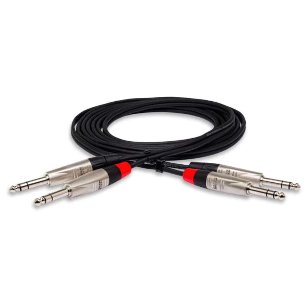 Hosa - HSS-005X2 - 5 ft Pro Stereo Interconnect Cable - Dual REAN 1/4 in TRS Male to Same